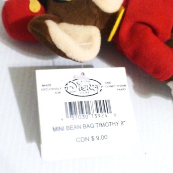 CNS2 - RARE 8" Disney Store MINI Bean Bag TIMOTHY Dumbo Vintage Walt Disney - Picture 9 of 10